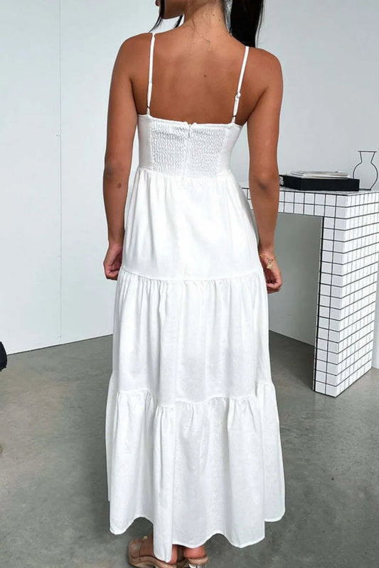 Cut-Out Tiered Dress with Spaghetti Straps - adritiX