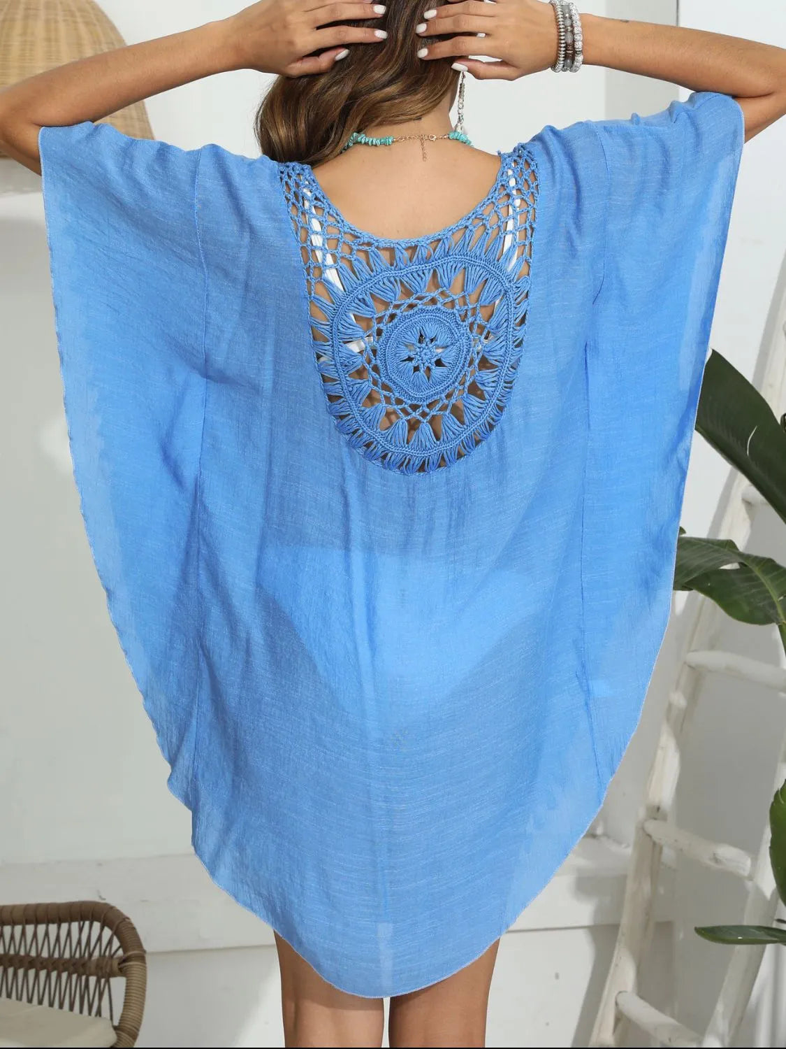 Tassel Crochet Round Neck Cover-Up - adritiX