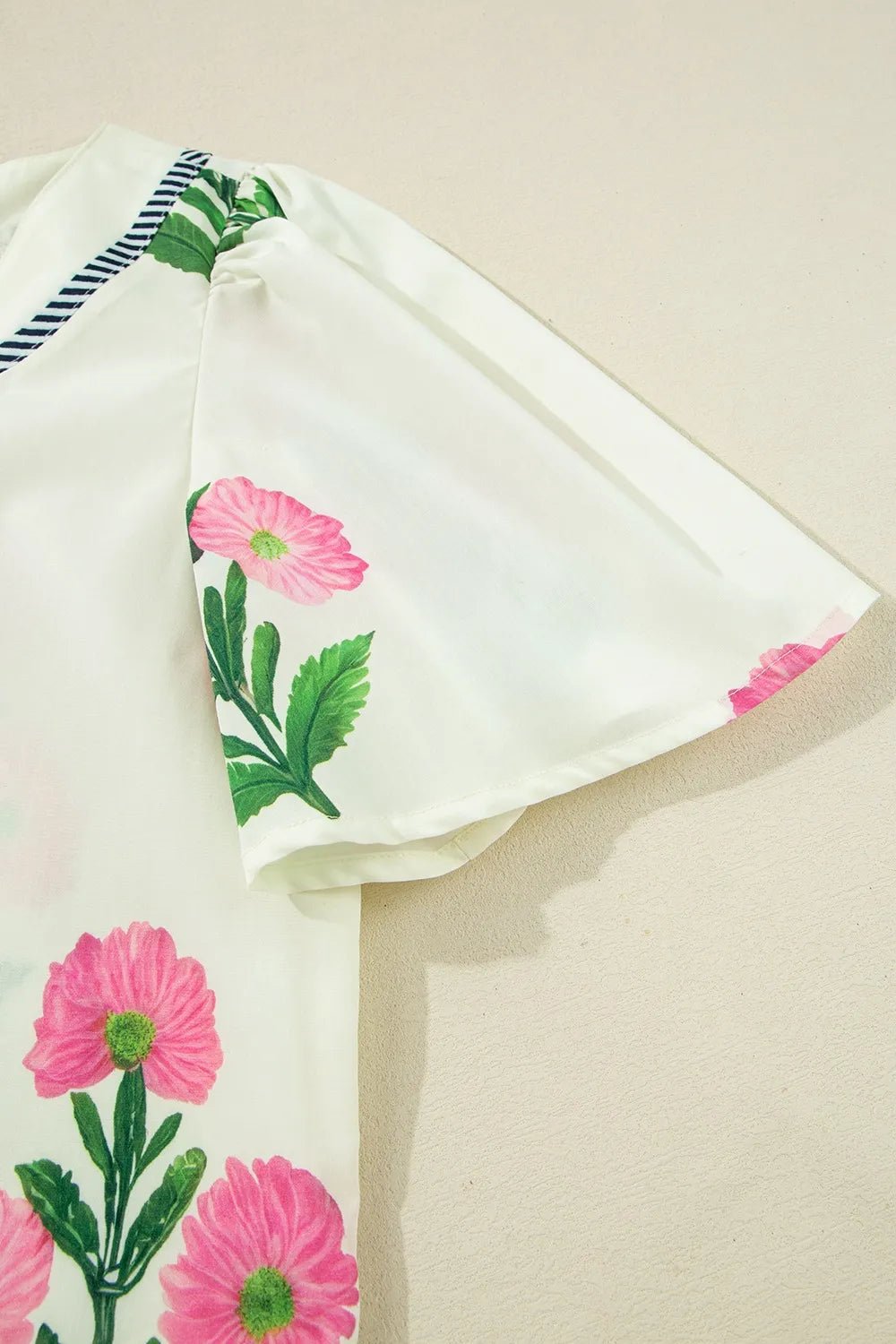 Floral Print Flutter Sleeve Summer Mini Dress - adritiX