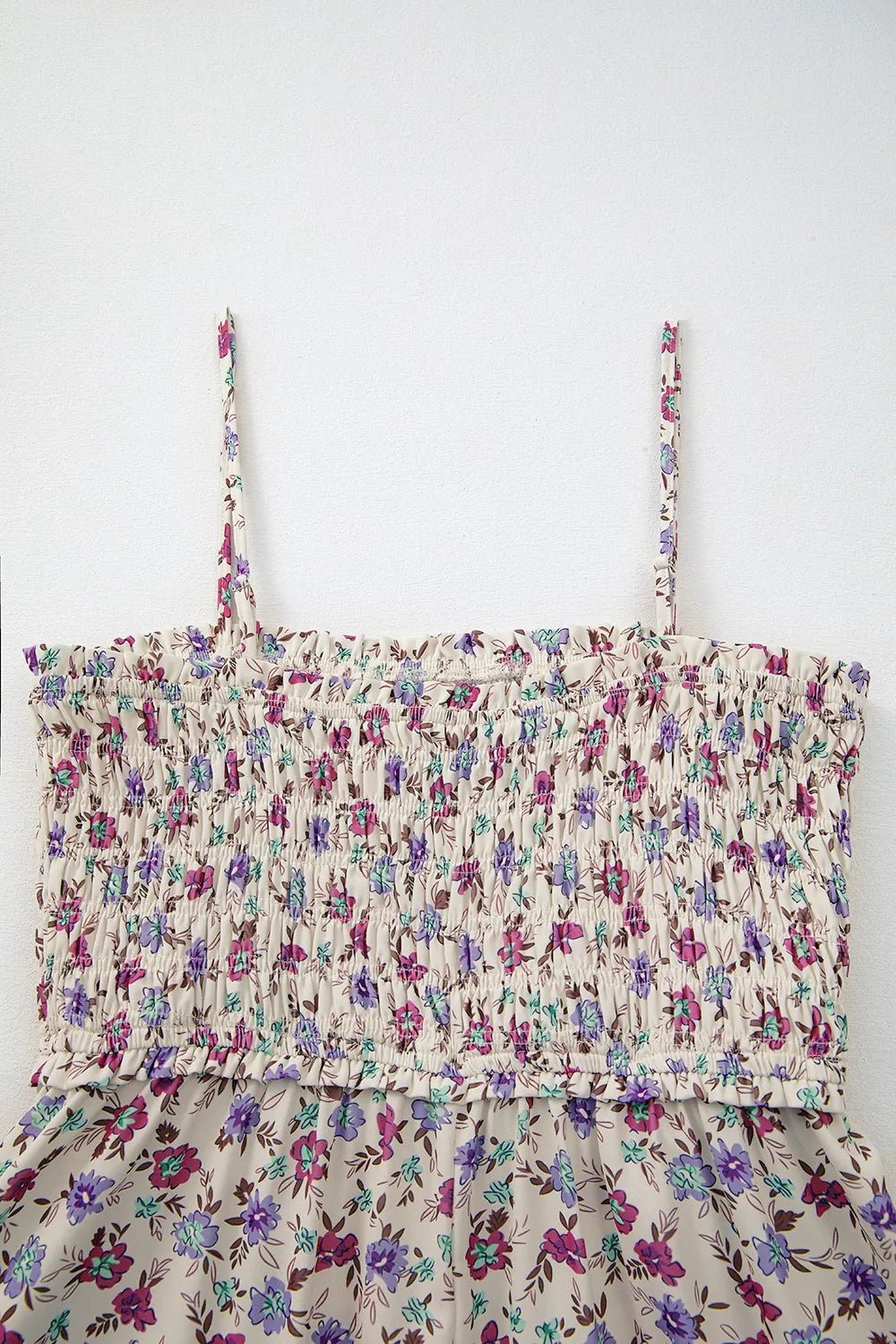Multicolour Bohemian Ditsy Floral Smocked Fit Flare Sundress - adritiX