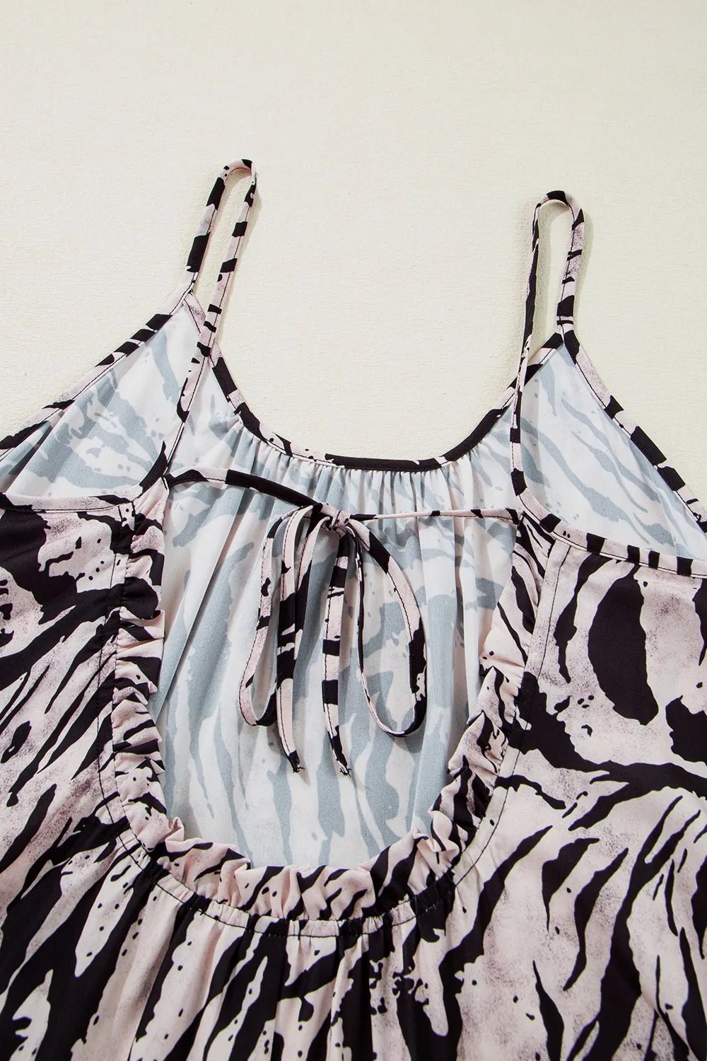Abstract Print Tie Back Maxi Cami Dress - adritiX