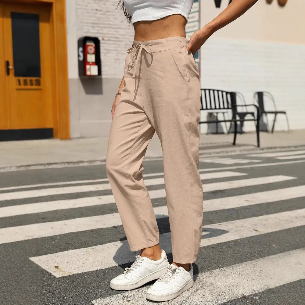 Elastic Waist Tapered Pants - adritiX