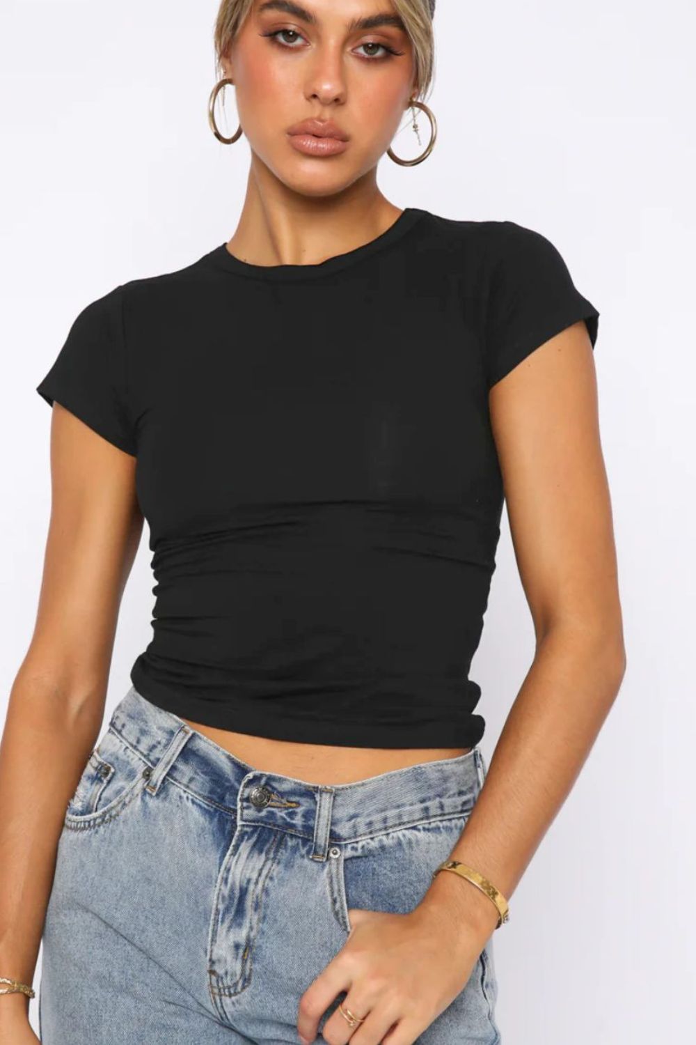 Elegant Crewneck Short Sleeve Tee - adritiX