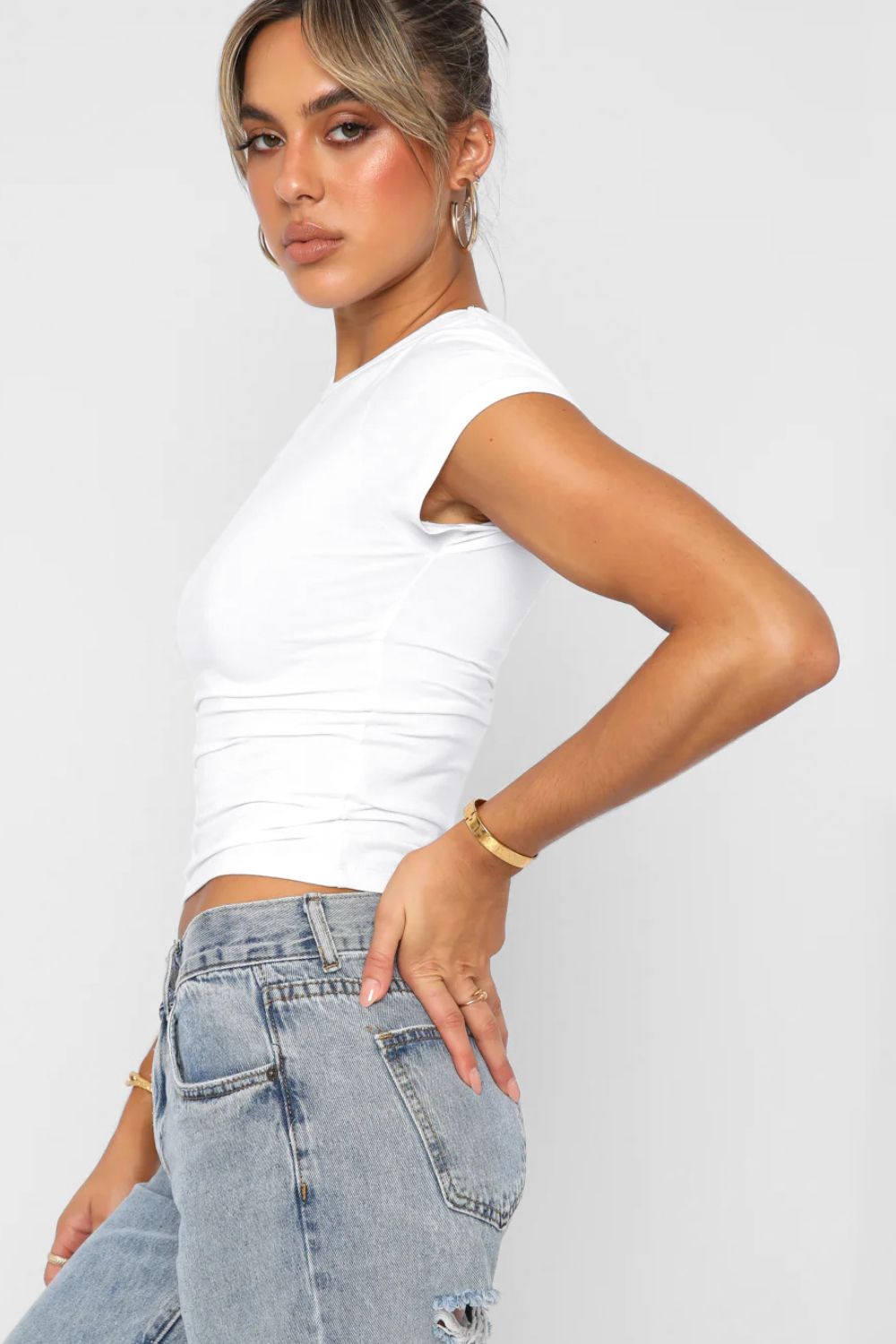 Elegant Crewneck Short Sleeve Tee - adritiX