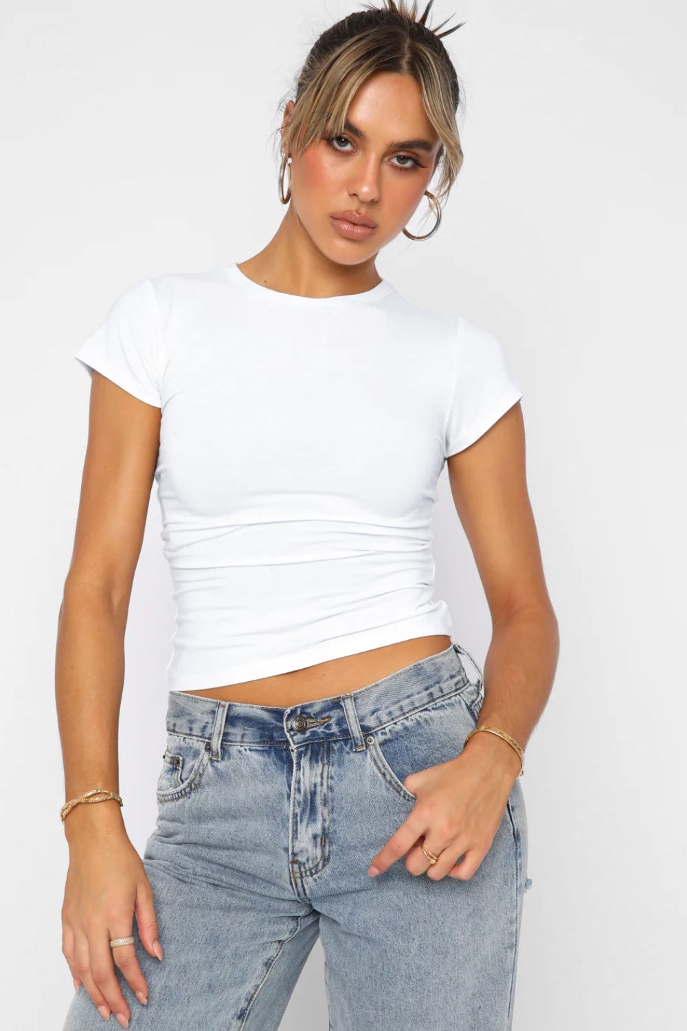 Elegant Crewneck Short Sleeve Tee - adritiX