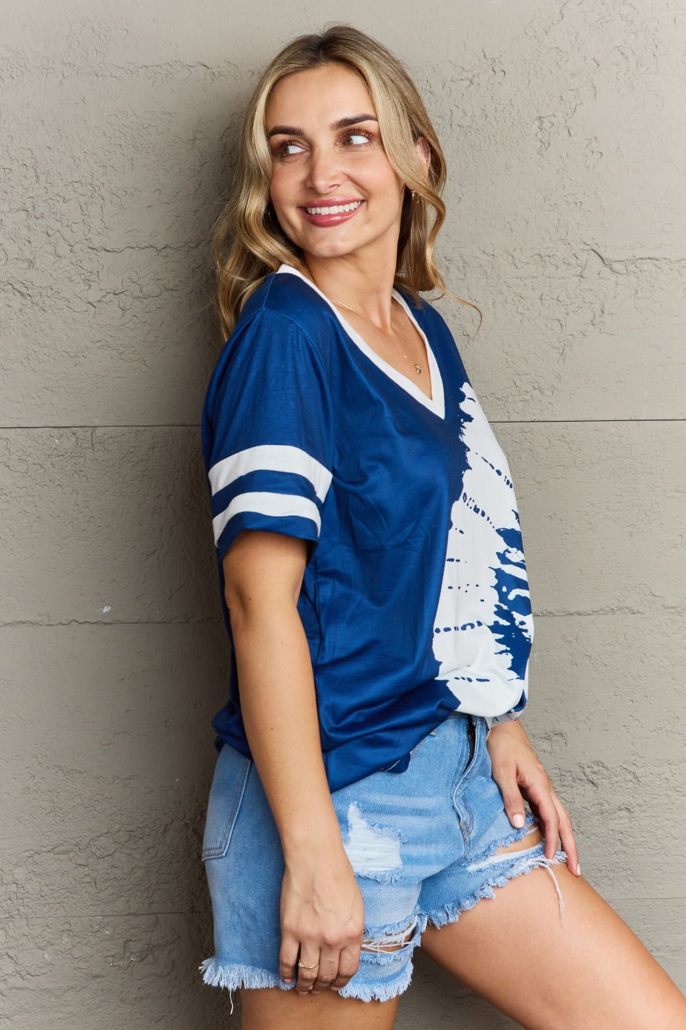 Elegant Plus Size V - Neck Tee Shirt - adritiX