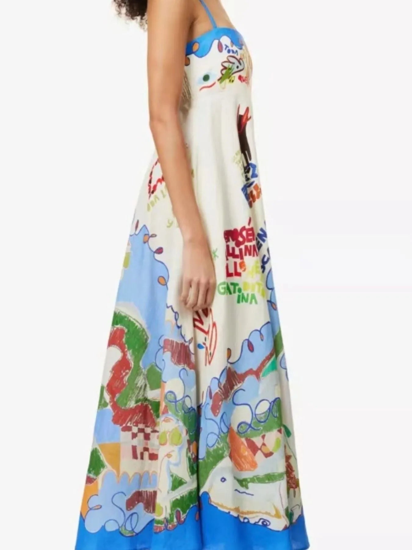 Elegant Printed Square Neck Cami Dress - adritiX