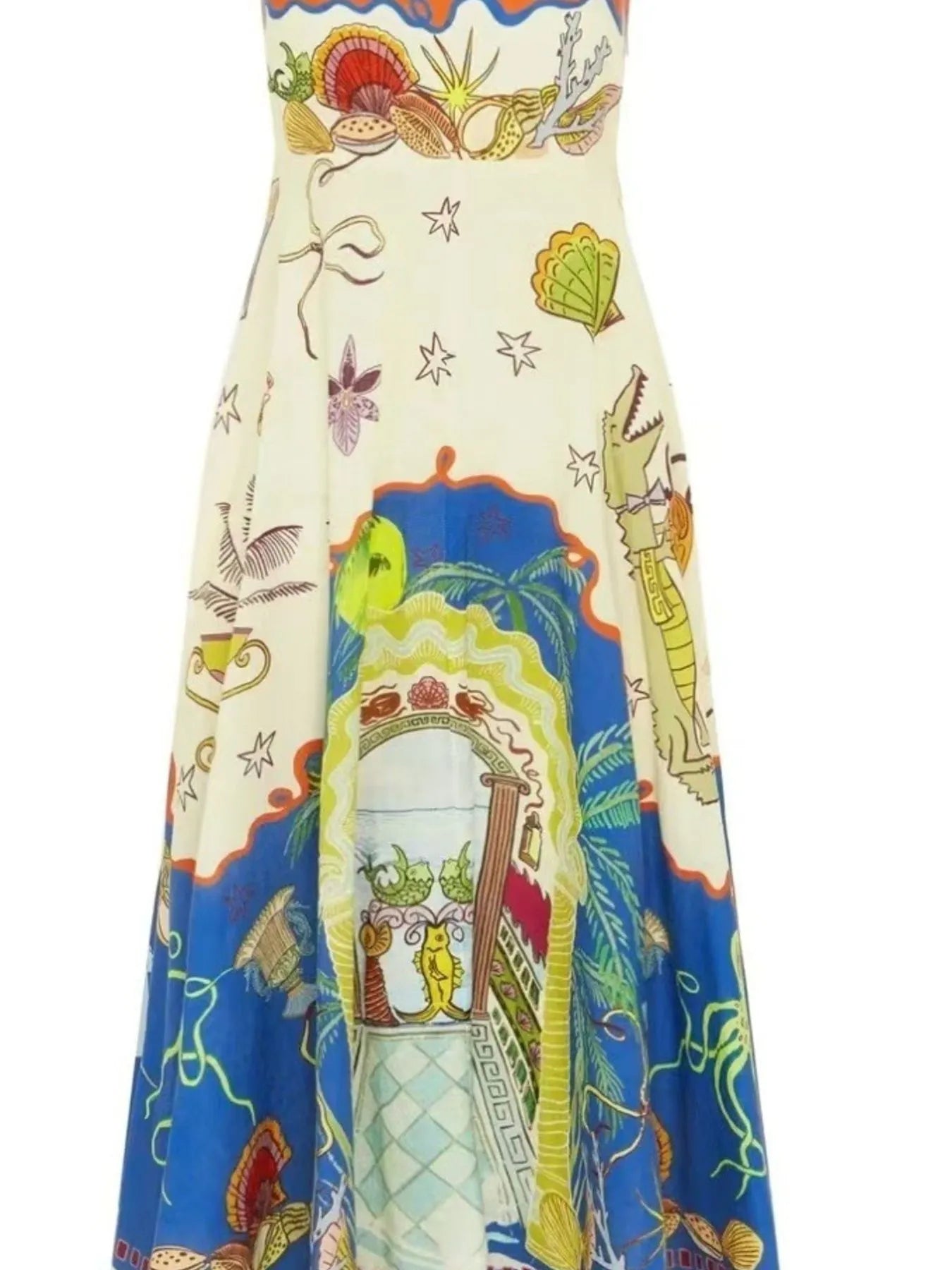 Elegant Printed Square Neck Cami Dress - adritiX