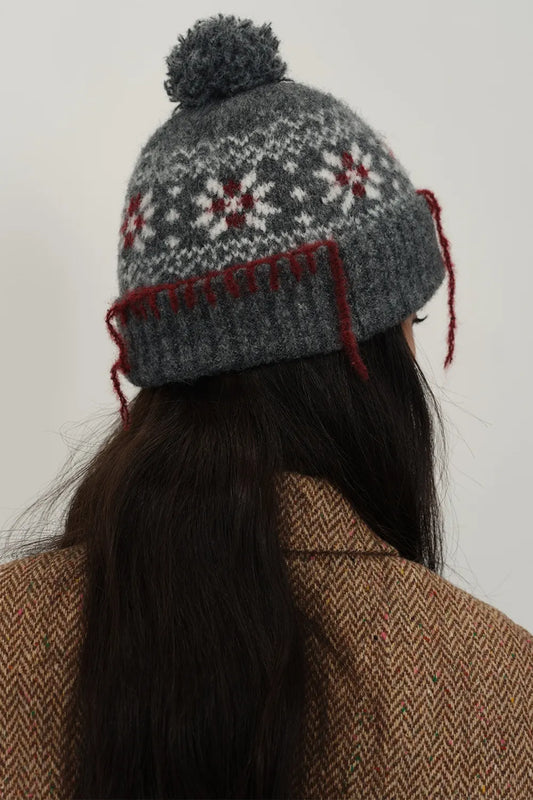 Seam Trim Geometric Knit Hat - adritiX