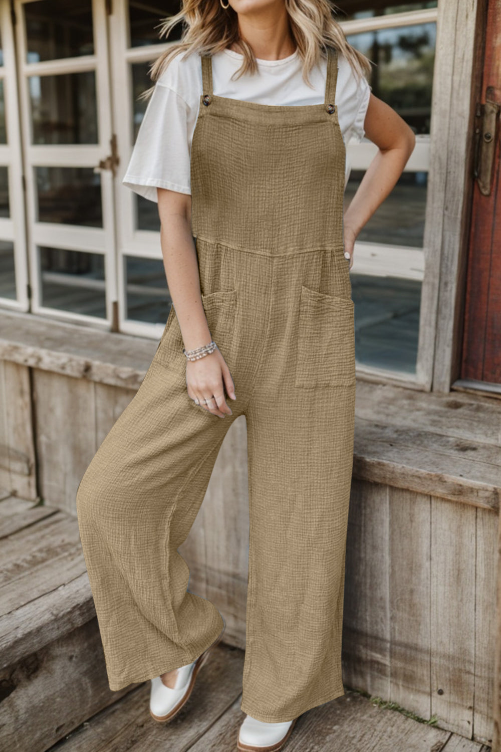 Elegant Full Size Wide Leg Front Pocket Jumpsuit - adritiX