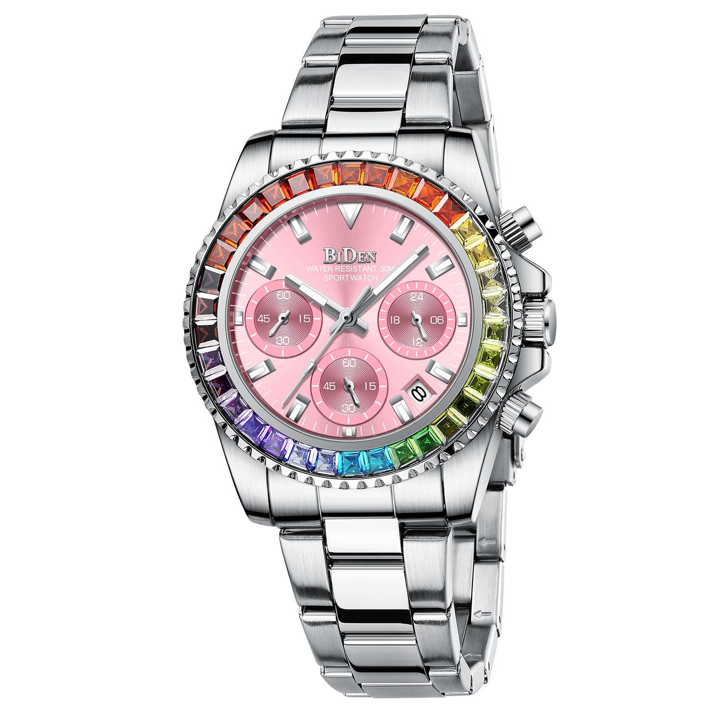 Fashion Steel Band Business Ladies Trend Colored Diamond Watch - adritiX