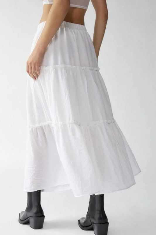 Frill Elastic Waist Skirt - adritiX