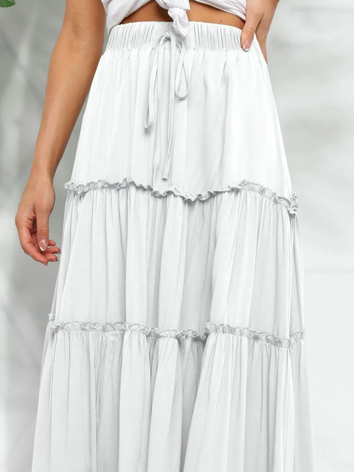 Frill Tiered Midi Skirt - adritiX