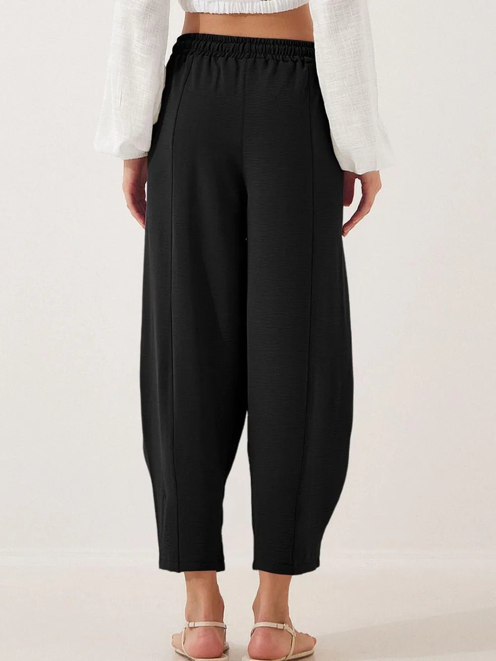 Full Size Drawstring Cropped Jogger Pants Plus Size - adritiX