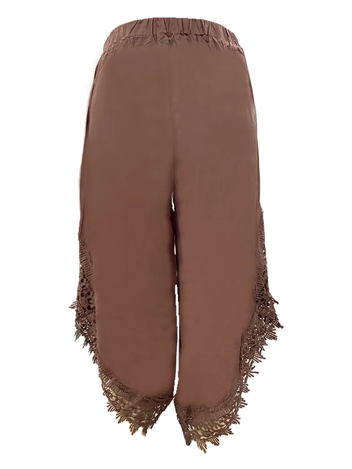 Full Size Lace Detail Wide Leg Pants Plus Size - adritiX