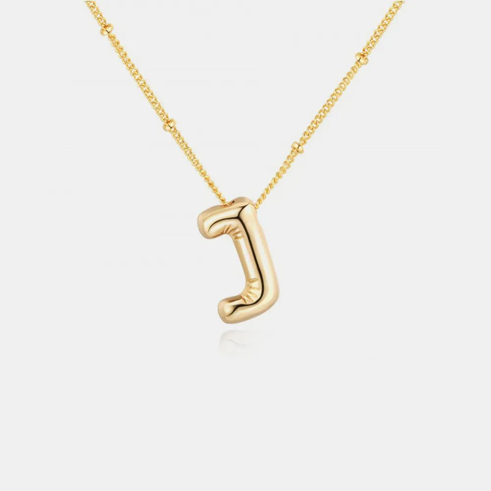 Gold - Plated Bubble Initial Necklace - adritiX