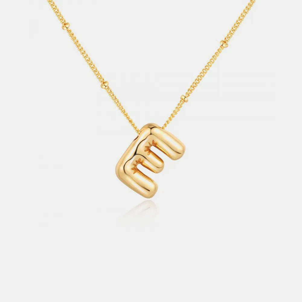 Gold - Plated Bubble Initial Necklace - adritiX