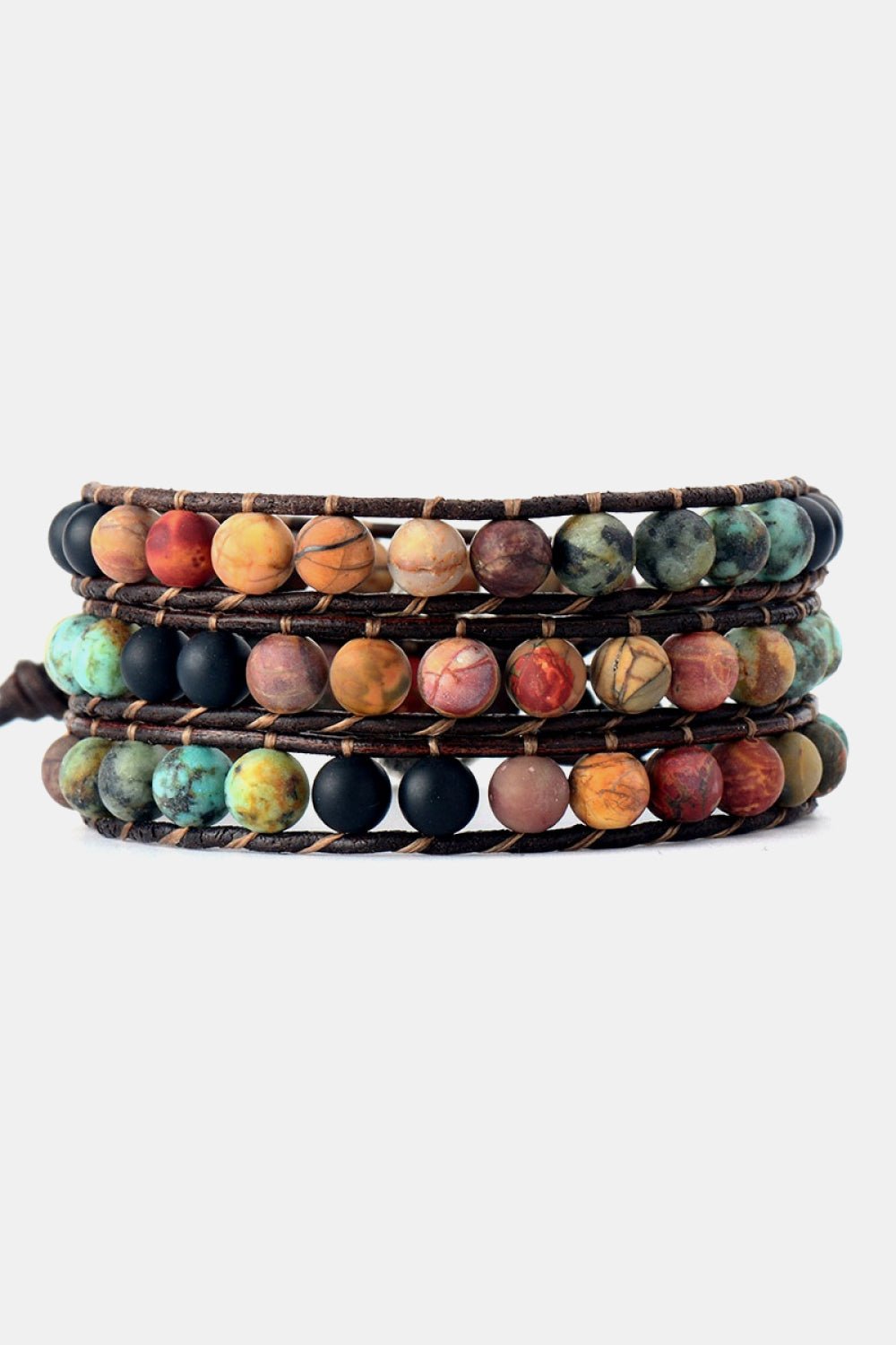 Handmade Triple Layer Beaded Agate Bracelet - adritiX