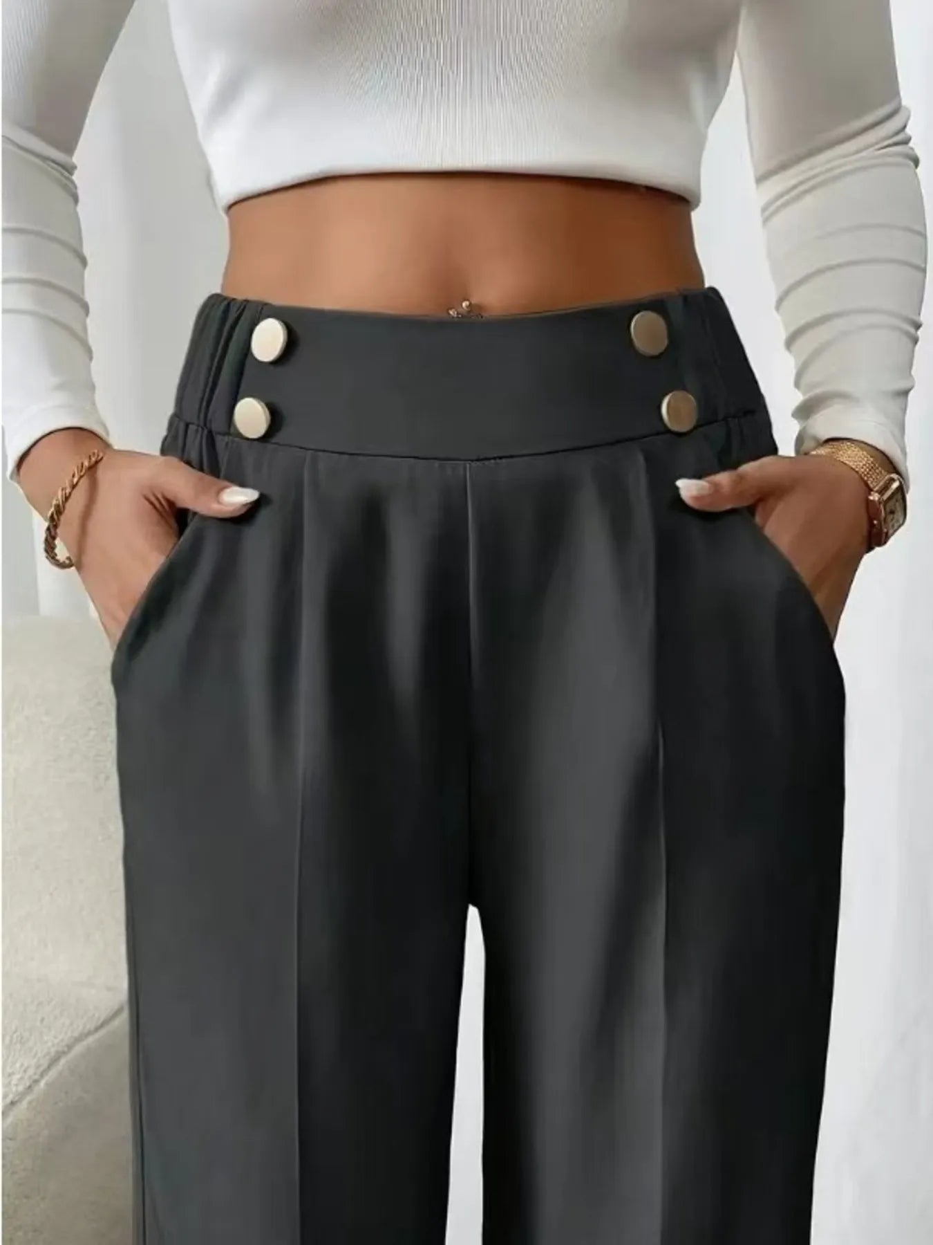 High Waist Wide Leg Pants - adritiX