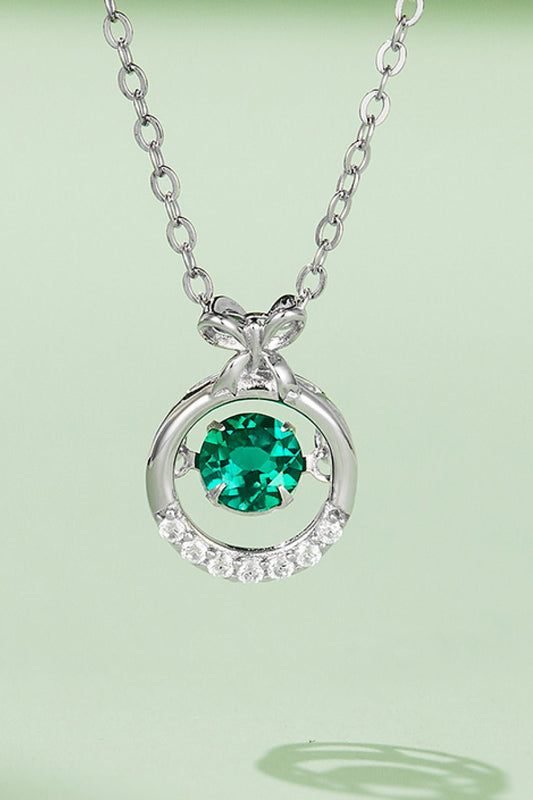 Lab - Grown Emerald Pendant Necklace - adritiX