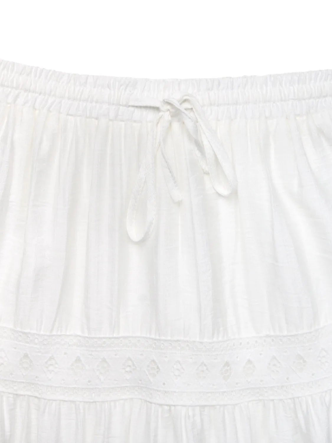 Lace Detail Elastic Waist Skirt - adritiX