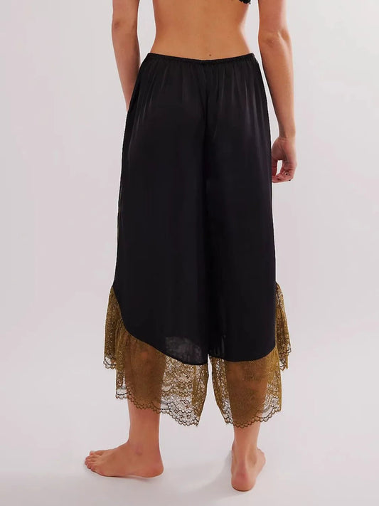 Lace Detail Wide Leg Pants - adritiX
