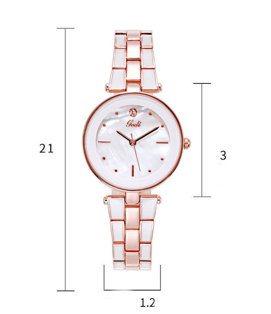 Ladies Watch Korean Style Trendy Student White Quartz - adritiX