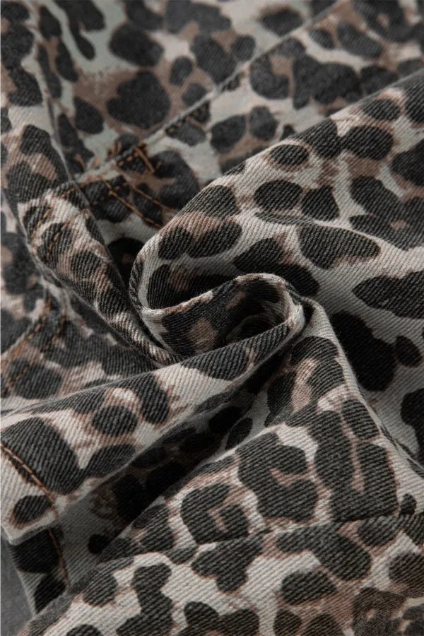 Leopard Denim Mini Skirt - adritiX