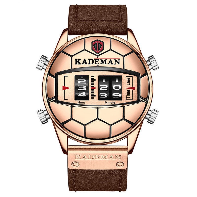 Mens Large Dial Roller Scale Sports Waterproof Steel Band Watch - adritiX