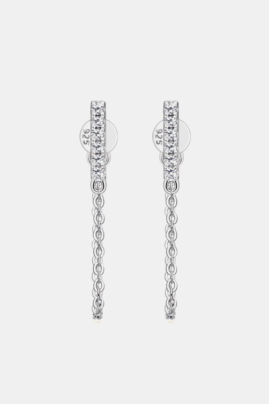 Moissanite 925 Sterling Silver Connected Earrings - adritiX