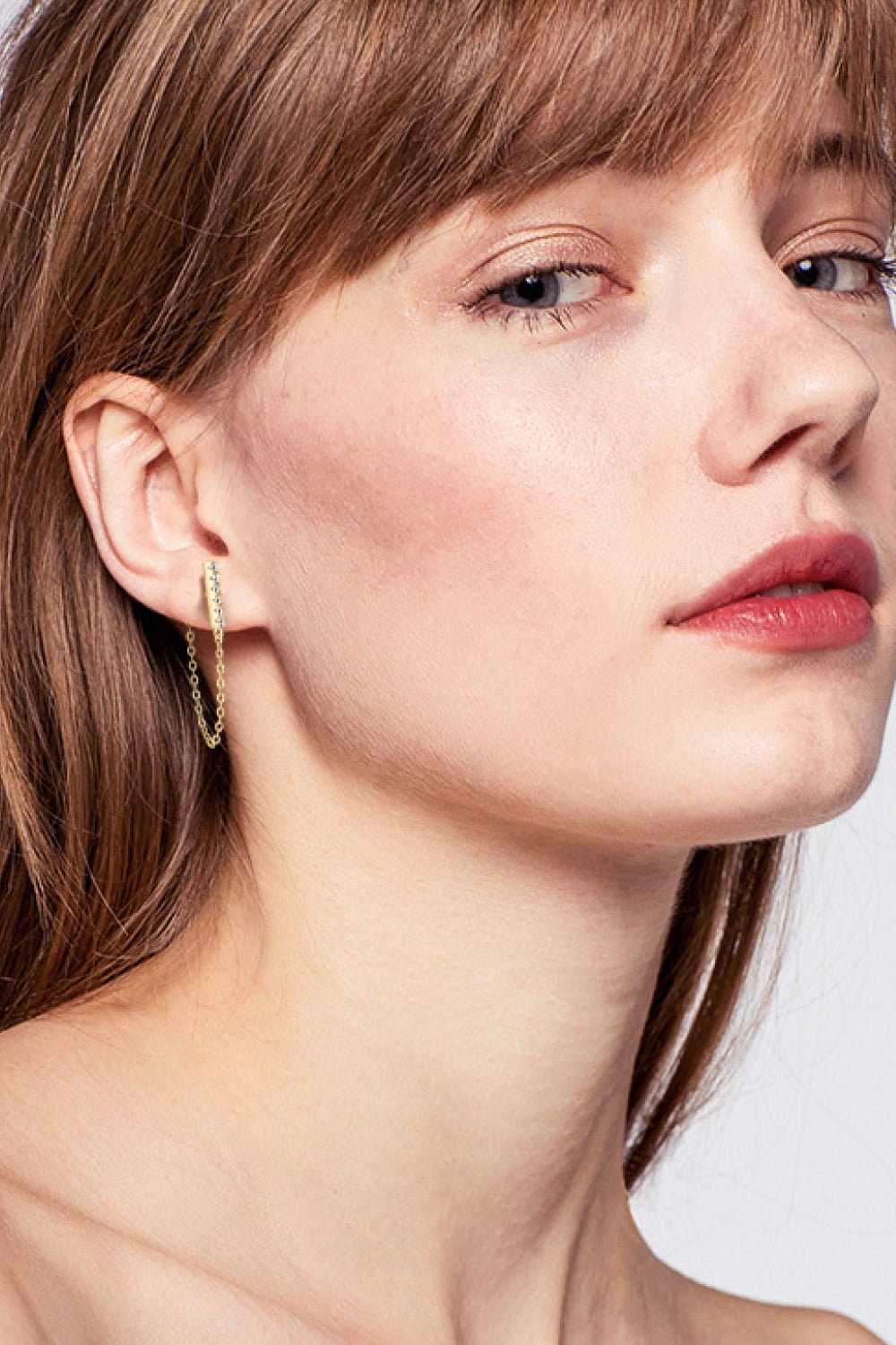 Moissanite 925 Sterling Silver Connected Earrings - adritiX