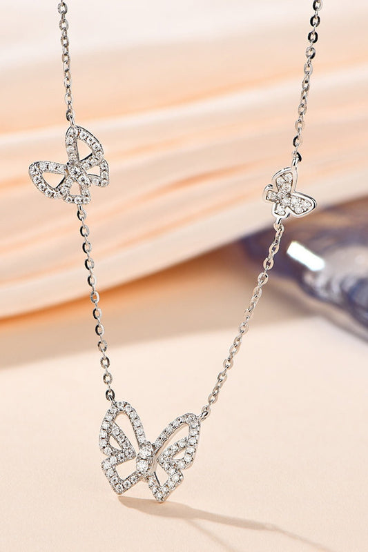 Moissanite Butterfly Shape Necklace - adritiX