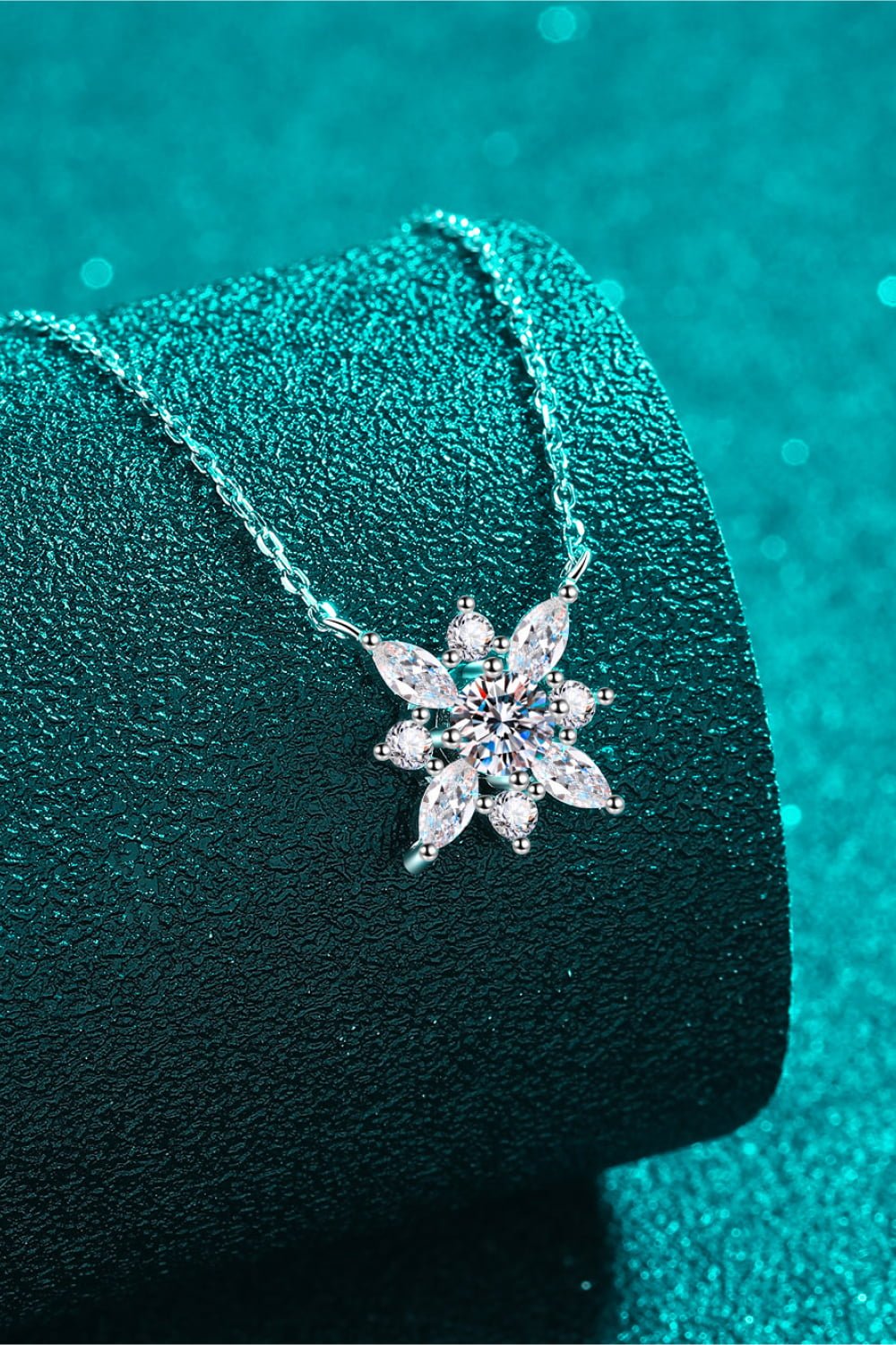 Moissanite Rhodium - Plated Necklace - adritiX
