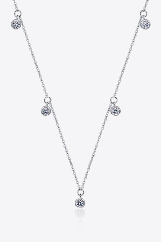 Moissanite Rhodium - Plated Necklace - adritiX