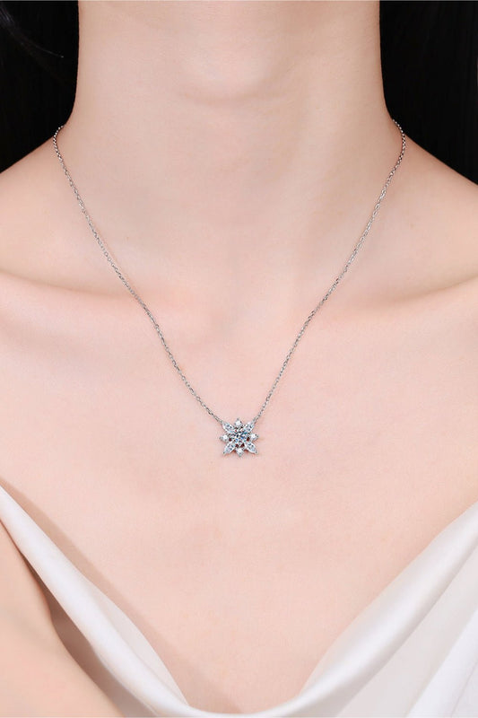 Moissanite Rhodium - Plated Necklace - adritiX