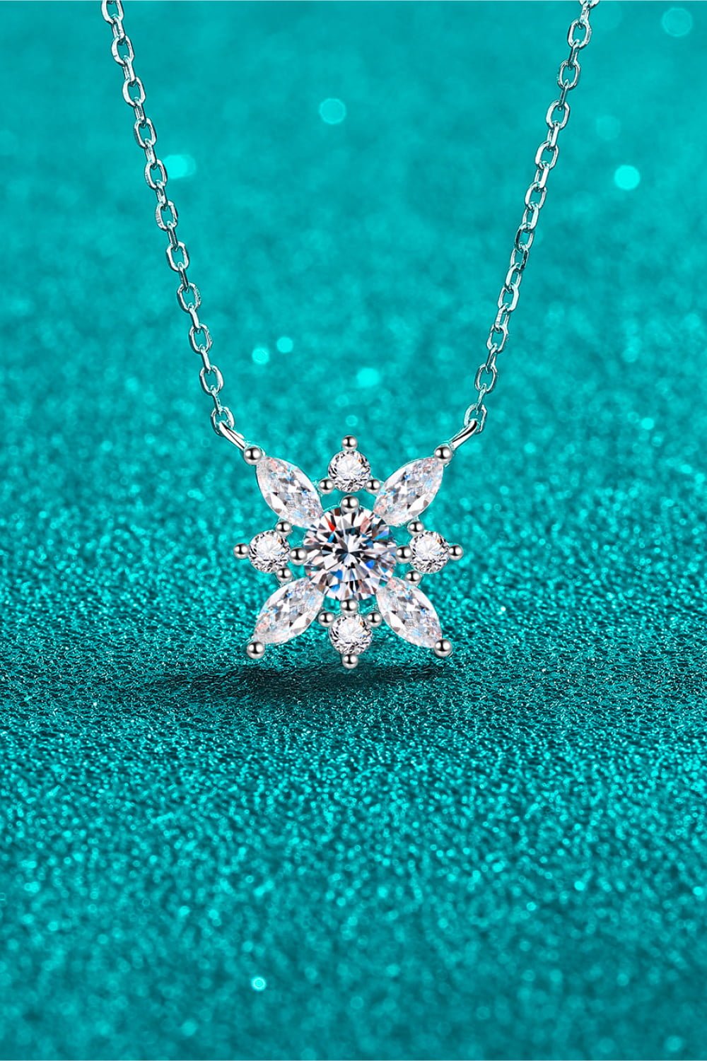Moissanite Rhodium - Plated Necklace - adritiX