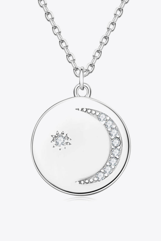 Moissanite Round Pendant Necklace - adritiX