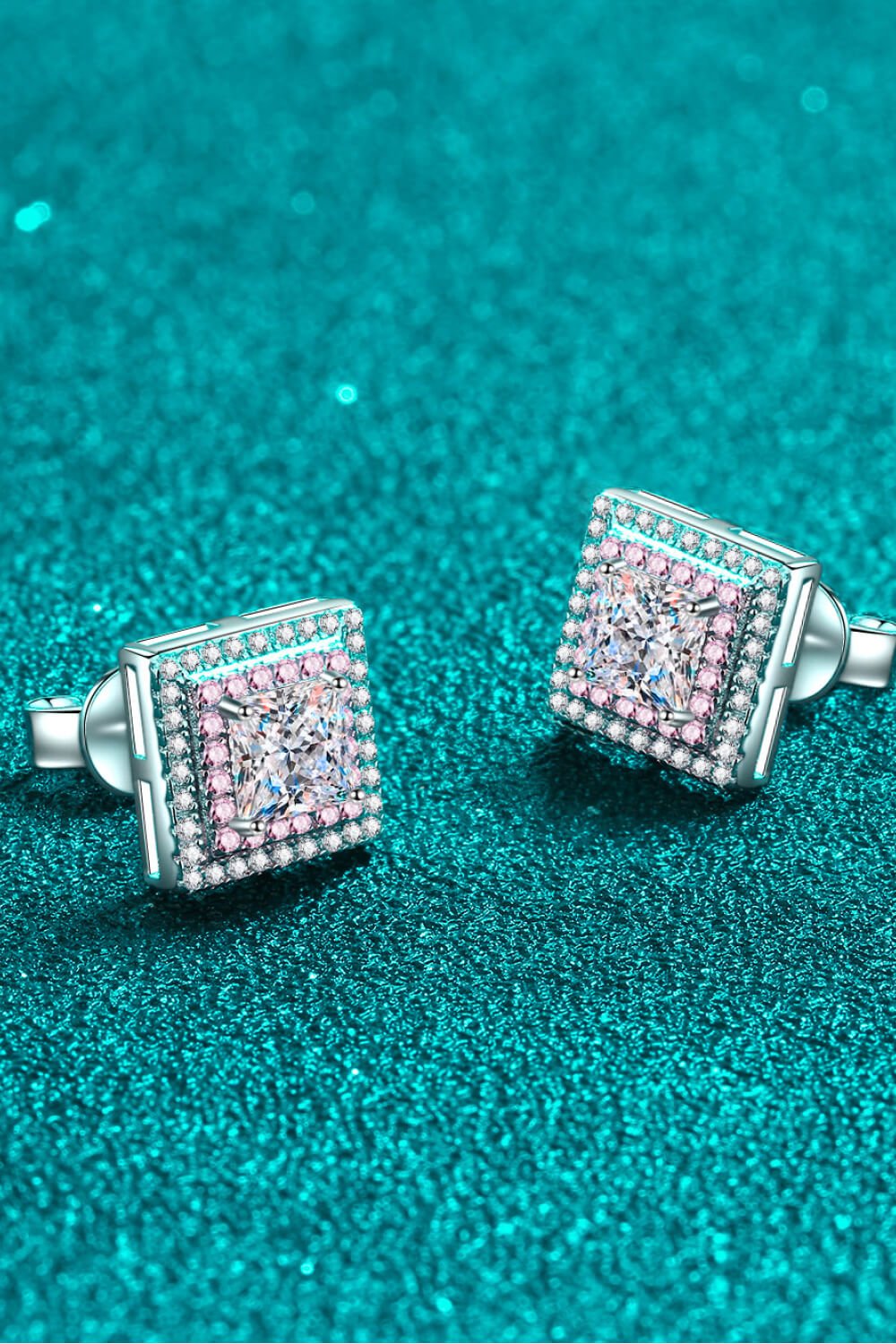 Moissanite Square Stud Earrings - adritiX