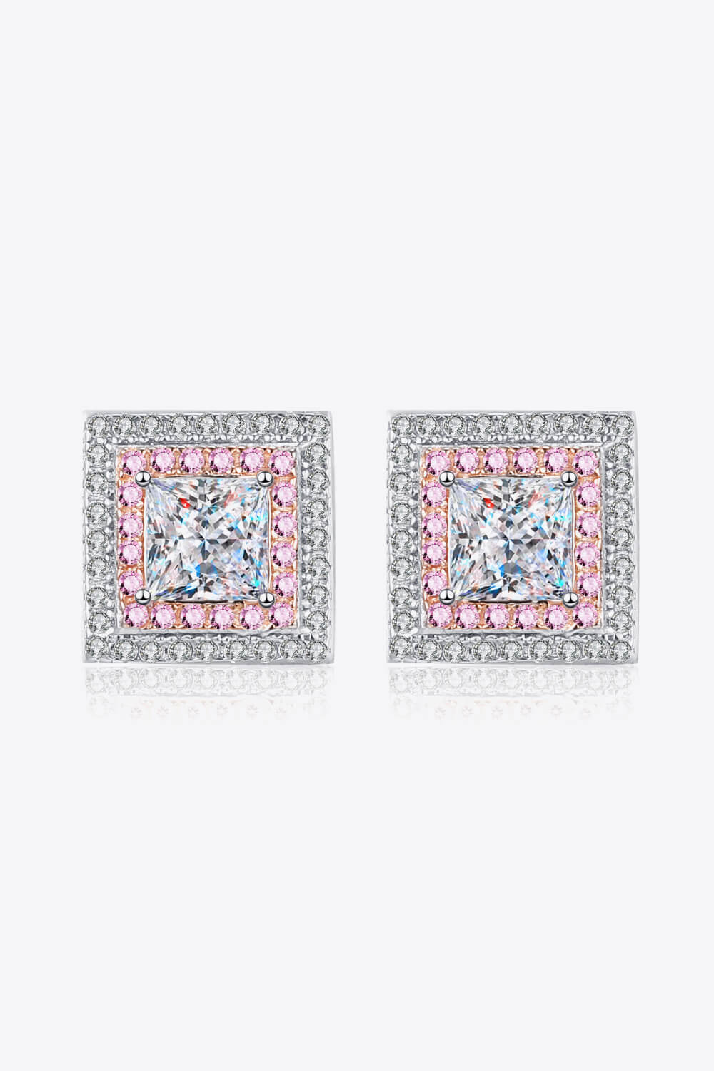 Moissanite Square Stud Earrings - adritiX