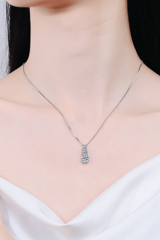 Moissanite Triple - Pendant Necklace - adritiX