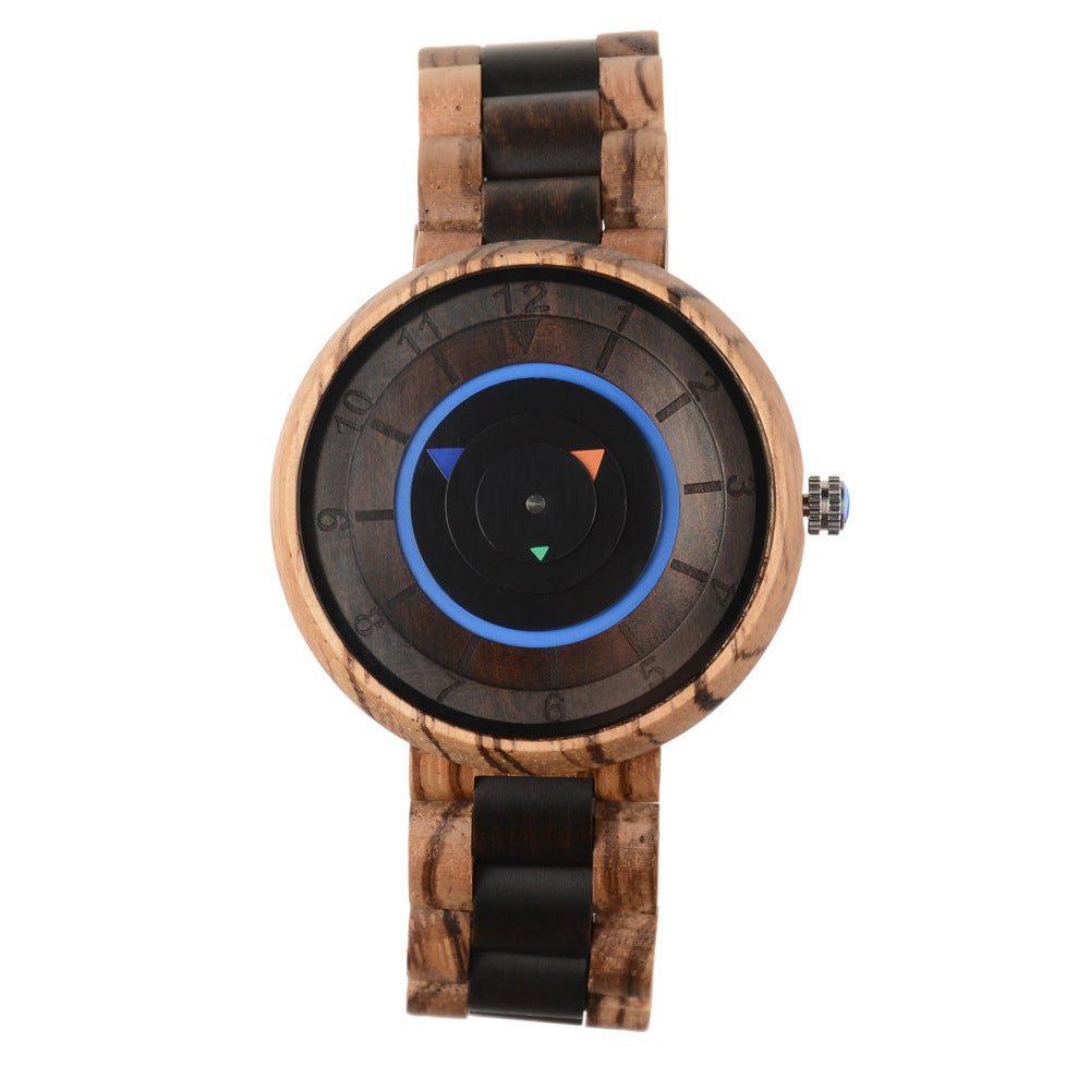 No Pointer Concept Quartz Watch Casual Personality Wood - adritiX