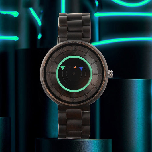 No Pointer Concept Quartz Watch Casual Personality Wood - adritiX
