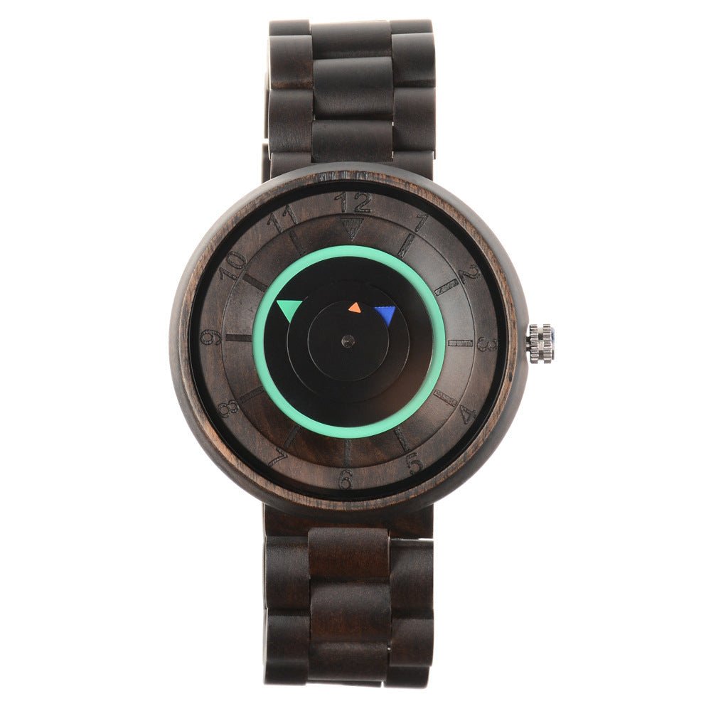 No Pointer Concept Quartz Watch Casual Personality Wood - adritiX
