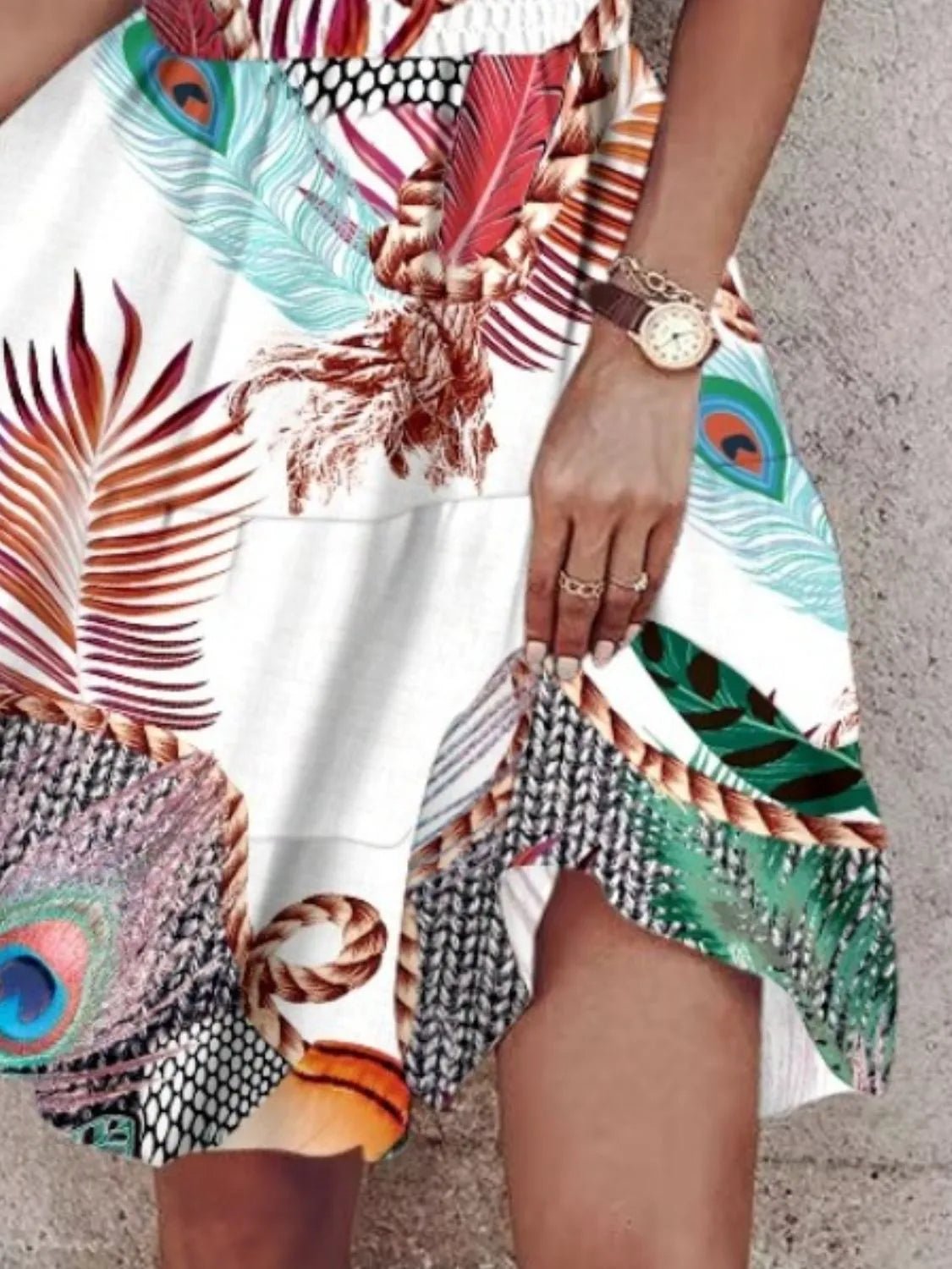 Paisley Print Halter Neck Mini Dress - adritiX