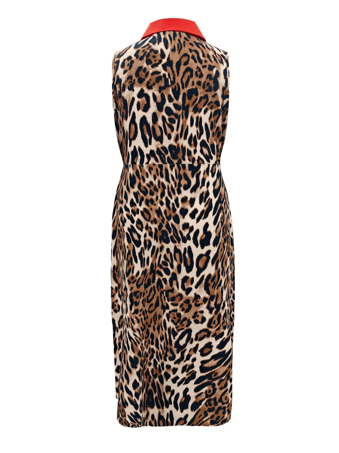 Plus Size Leopard Print Sleeveless Maxi Dress - adritiX