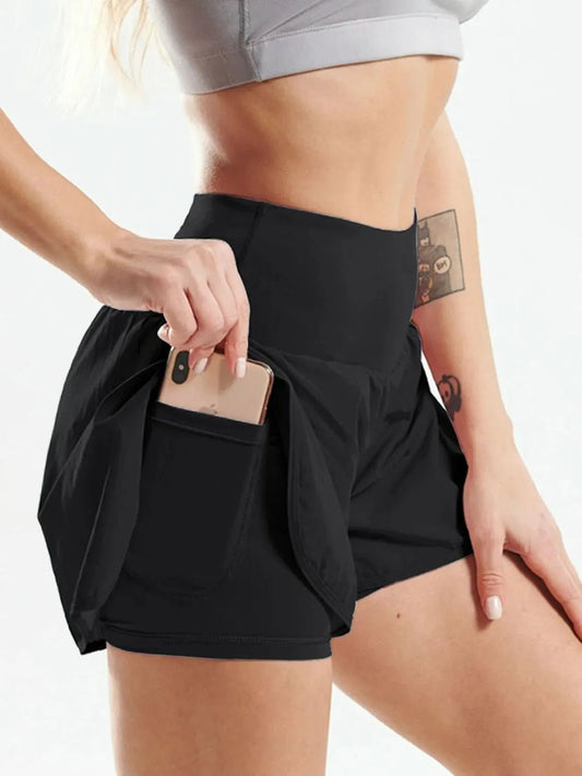 Pocketed High Waist Active Shorts - adritiX