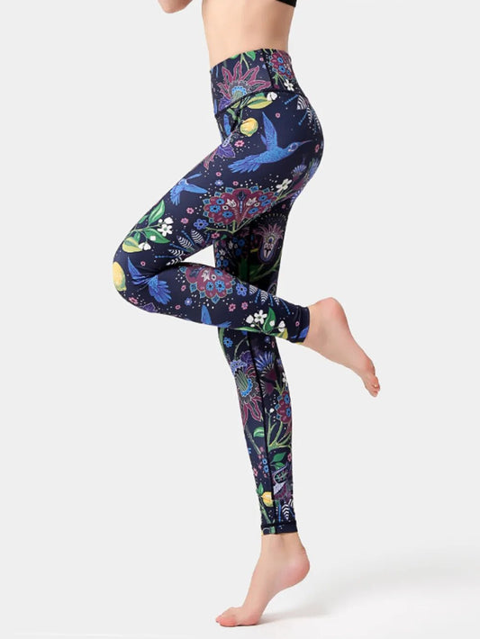 Printed High Waist Active Leggings - adritiX