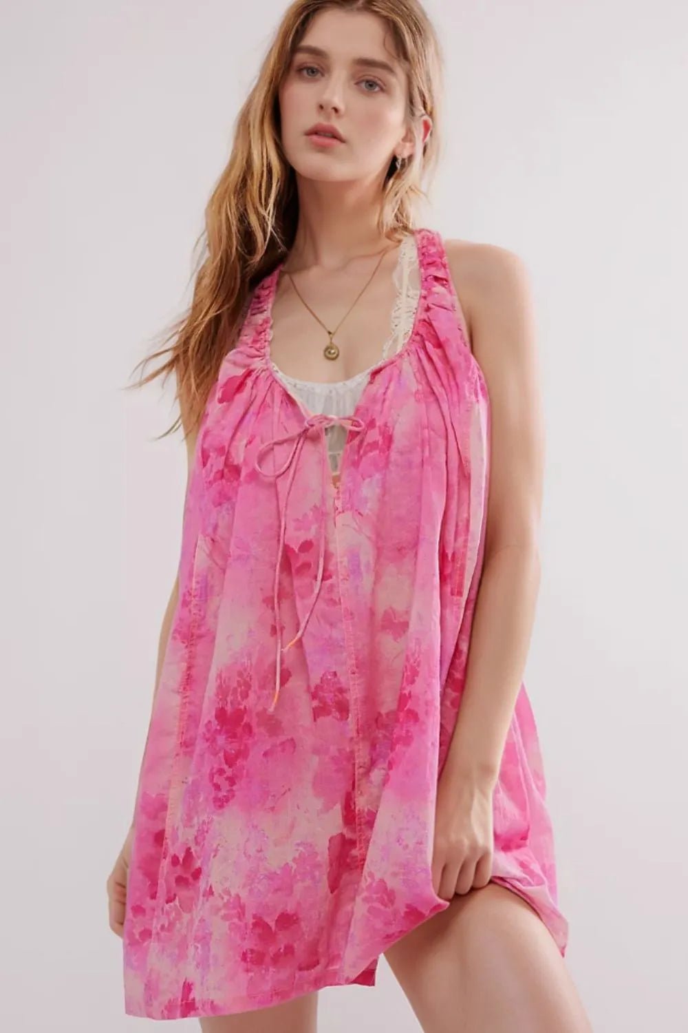 Printed Sleeveless Summer Mini Dress - adritiX