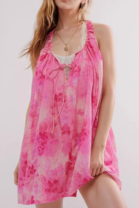 Printed Sleeveless Summer Mini Dress - adritiX