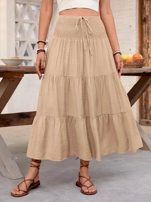 Smocked Tiered Skirt - adritiX